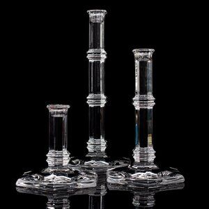 Set Of 3 Tiffany & Co. Crystal Candle Holders